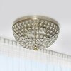 Lalia Home 13in Classix  Crystal Glam Two Light Dome Shaped Metal Flush Mount Ceiling Fixture, Antique Brass LHM-2000-AB